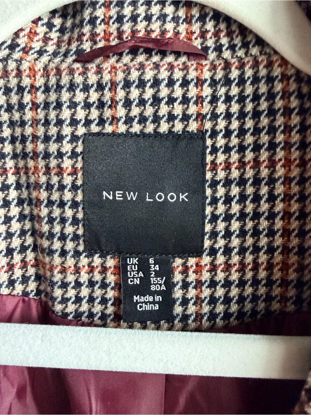 Checkered single-button coat - Picture 3 of 4